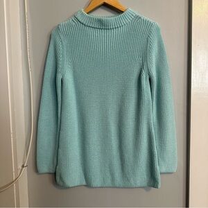 Talbots Shaker Stitch Sweater, Size M, Aqua Blue